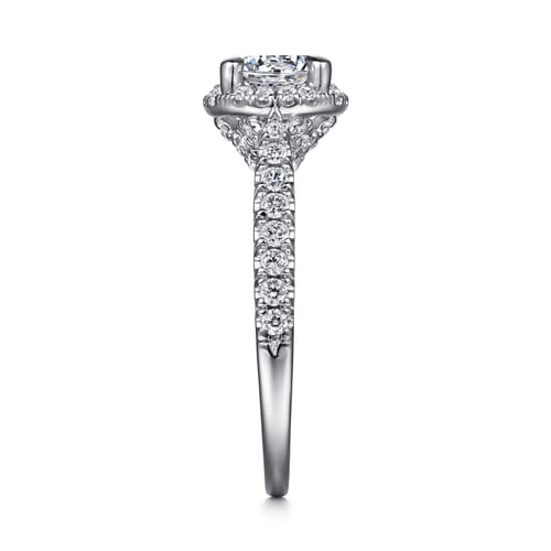 14K White Gold Round Halo Diamond Engagement Ring 14K White Gold Round Halo Diamond Engagement Ring