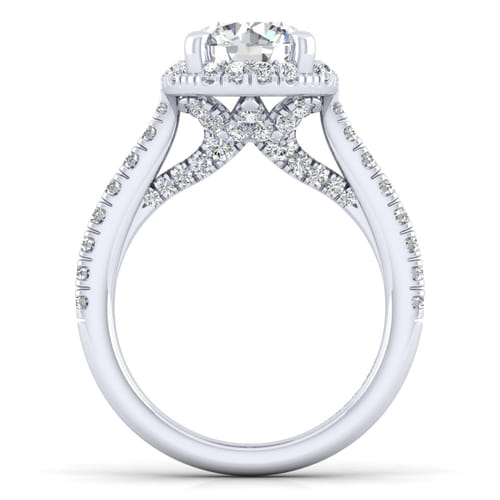 14K White Gold Round Halo Diamond Engagement Ring 14K White Gold Round Halo Diamond Engagement Ring