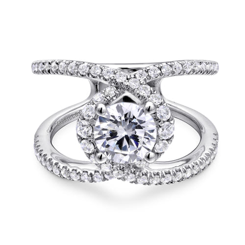 14K White Gold Round Halo Diamond Engagement Ring 14K White Gold Round Halo Diamond Engagement Ring