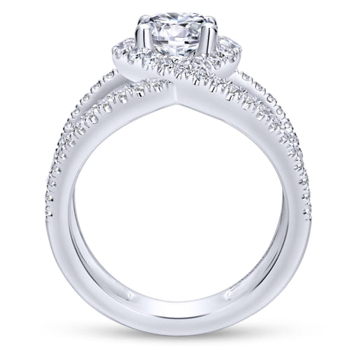 14K White Gold Round Halo Diamond Engagement Ring 14K White Gold Round Halo Diamond Engagement Ring