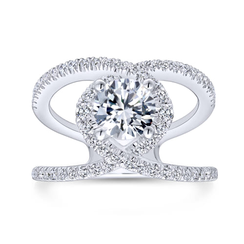 14K White Gold Round Halo Diamond Engagement Ring 14K White Gold Round Halo Diamond Engagement Ring