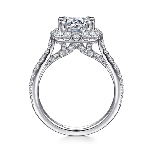 14K White Gold Round Halo Diamond Engagement Ring 14K White Gold Round Halo Diamond Engagement Ring