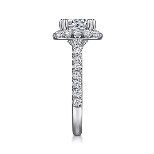 14K White Gold Round Halo Diamond Engagement Ring 14K White Gold Round Halo Diamond Engagement Ring