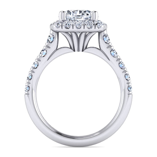 14K White Gold Round Halo Diamond Engagement Ring 14K White Gold Round Halo Diamond Engagement Ring
