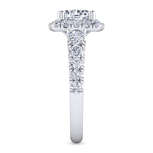 14K White Gold Round Halo Diamond Engagement Ring 14K White Gold Round Halo Diamond Engagement Ring