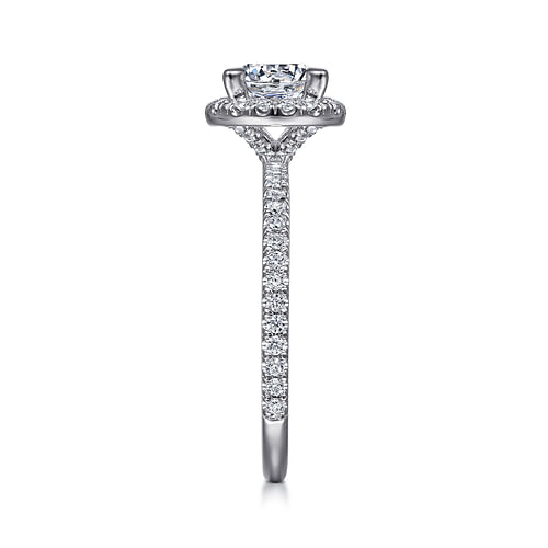 14K White Gold Round Halo Diamond Engagement Ring