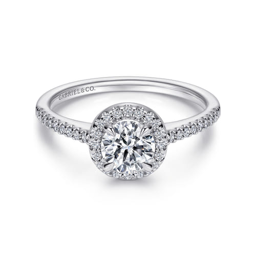 14K White Gold Round Halo Diamond Engagement Ring 14K White Gold Round Halo Diamond Engagement Ring