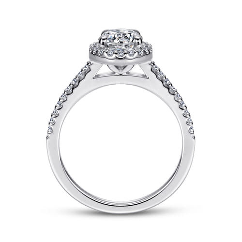 14K White Gold Round Halo Diamond Engagement Ring 14K White Gold Round Halo Diamond Engagement Ring