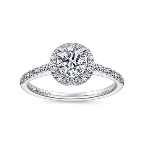 14K White Gold Round Halo Diamond Engagement Ring 14K White Gold Round Halo Diamond Engagement Ring