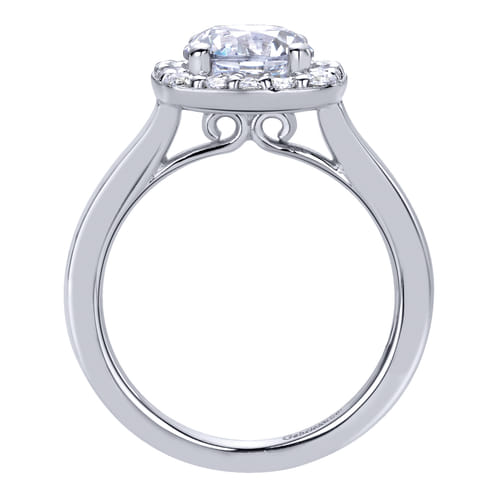 14K White Gold Round Halo Diamond Engagement Ring 14K White Gold Round Halo Diamond Engagement Ring