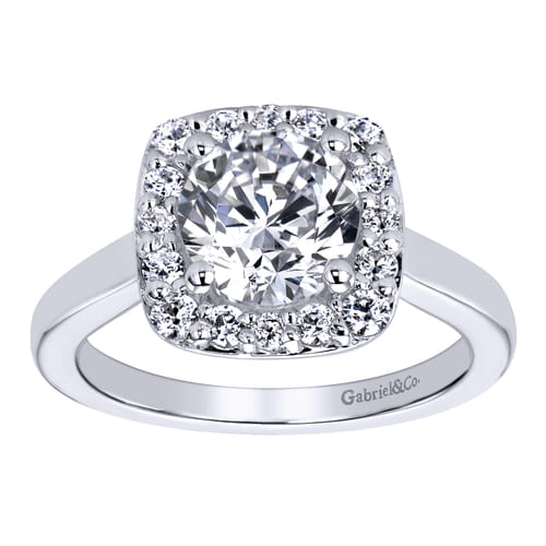 14K White Gold Round Halo Diamond Engagement Ring 14K White Gold Round Halo Diamond Engagement Ring