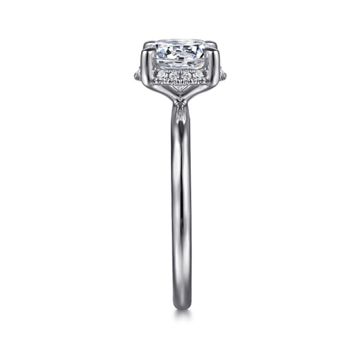 14K White Gold Round Hidden Halo Diamond Engagement Ring 14K White Gold Round Hidden Halo Diamond Engagement Ring