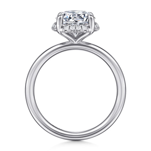 14K White Gold Round Hidden Halo Diamond Engagement Ring 14K White Gold Round Hidden Halo Diamond Engagement Ring