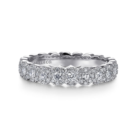 Gabriel - 14K White Gold Round Pavé Diamond Band