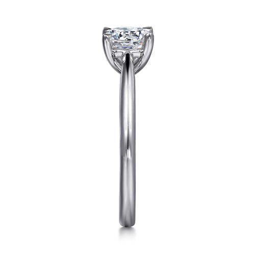 14K White Gold Round Solitaire Diamond Engagement Ring