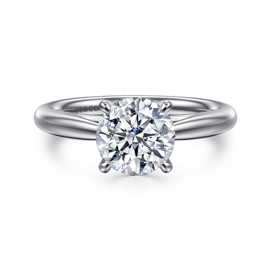 Gabriel - 14K White Gold Round Solitaire Diamond Engagement Ring