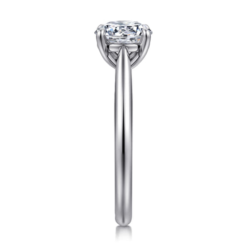 14K White Gold Round Solitaire Diamond Engagement Ring