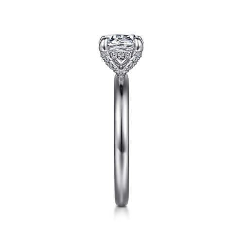 14K White Gold Round Solitaire Diamond Engagement Ring