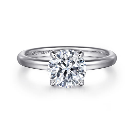 Gabriel - 14K White Gold Round Solitaire Diamond Engagement Ring