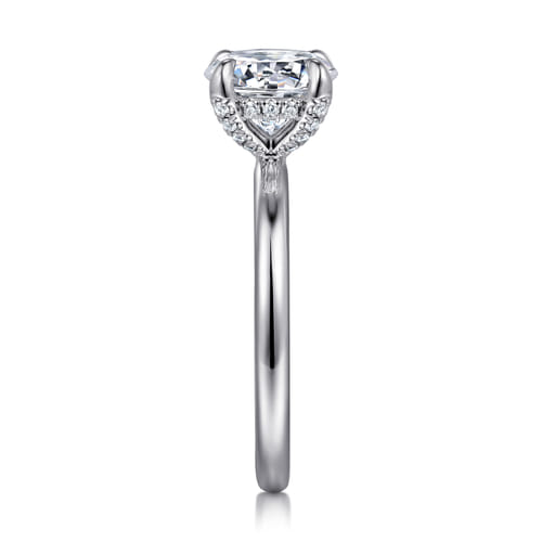 14K White Gold Round Solitaire Diamond Engagement Ring
