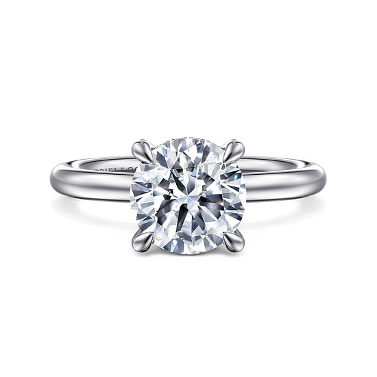 Gabriel - 14K White Gold Round Solitaire Diamond Engagement Ring