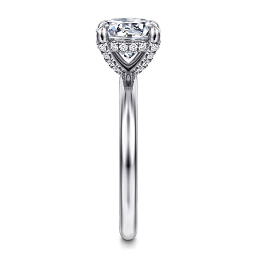 14K White Gold Round Solitaire Diamond Engagement Ring