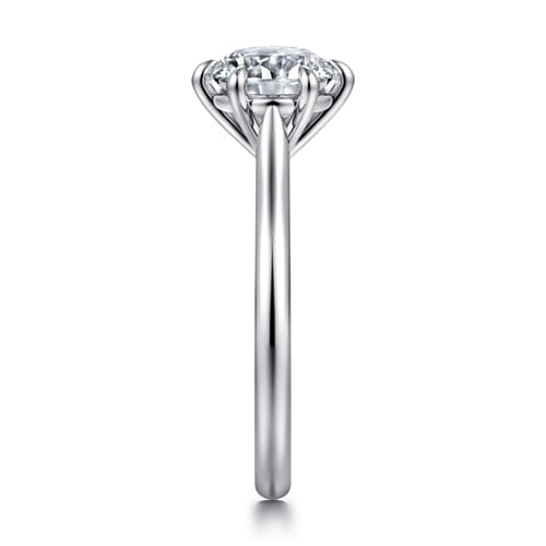 14K White Gold Round Solitaire Diamond Engagement Ring