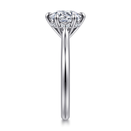 14K White Gold Round Solitaire Diamond Engagement Ring