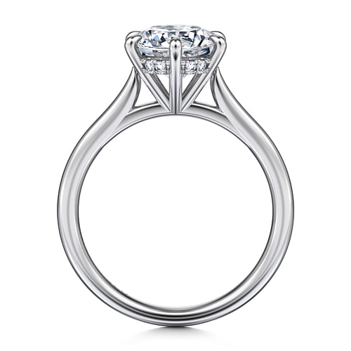 14K White Gold Round Solitaire Diamond Engagement Ring
