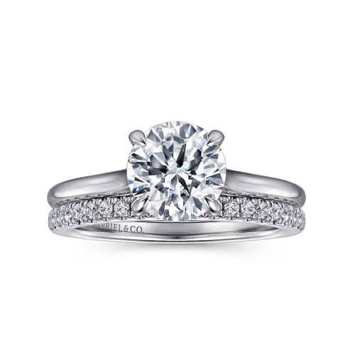 14K White Gold Round Solitaire Diamond Engagement Ring 14K White Gold Round Solitaire Diamond Engagement Ring