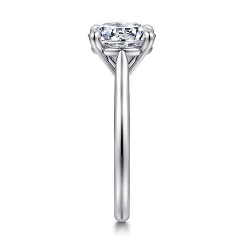 14K White Gold Round Solitaire Diamond Engagement Ring