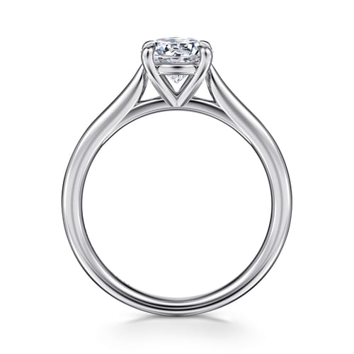 14K White Gold Round Solitaire Diamond Engagement Ring