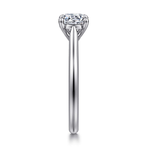 14K White Gold Round Solitaire Diamond Engagement Ring