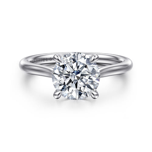 14K White Gold Round Solitaire Diamond Engagement Ring 14K White Gold Round Solitaire Diamond Engagement Ring