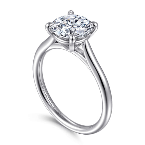 14K White Gold Round Solitaire Diamond Engagement Ring 14K White Gold Round Solitaire Diamond Engagement Ring