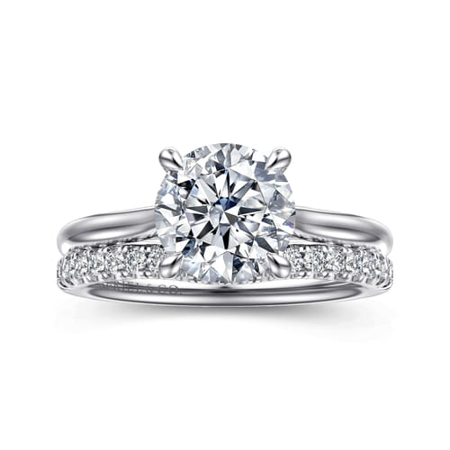 14K White Gold Round Solitaire Diamond Engagement Ring 14K White Gold Round Solitaire Diamond Engagement Ring