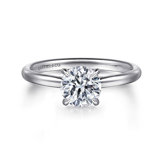 Gabriel - 14K White Gold Round Solitaire Diamond Engagement Ring