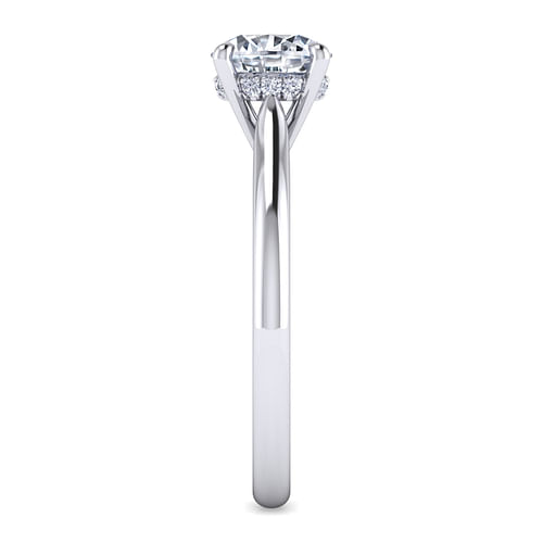 14K White Gold Round Solitaire Diamond Engagement Ring