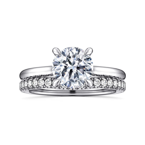 14K White Gold Round Solitaire Diamond Engagement Ring 14K White Gold Round Solitaire Diamond Engagement Ring