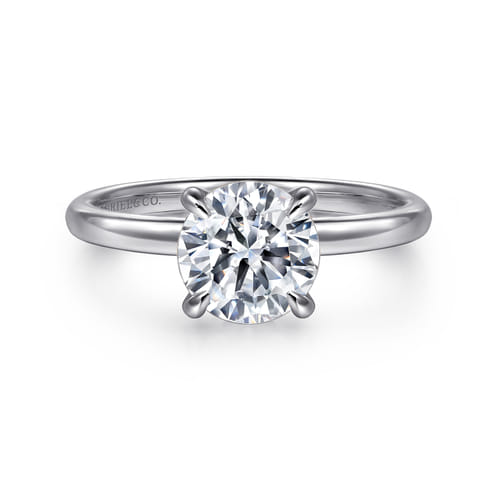 14K White Gold Round Solitaire Diamond Engagement Ring 14K White Gold Round Solitaire Diamond Engagement Ring