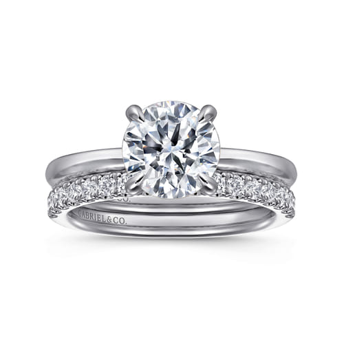14K White Gold Round Solitaire Diamond Engagement Ring 14K White Gold Round Solitaire Diamond Engagement Ring