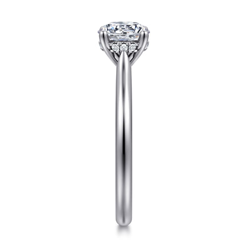 14K White Gold Round Solitaire Diamond Engagement Ring