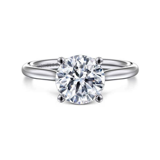 Gabriel - 14K White Gold Round Solitaire Diamond Engagement Ring