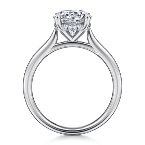 14K White Gold Round Solitaire Diamond Engagement Ring