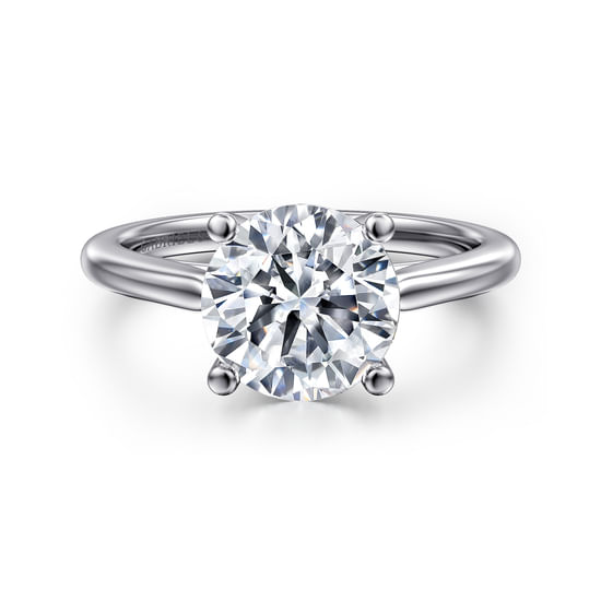 Gabriel - 14K White Gold Round Solitaire Diamond Engagement Ring