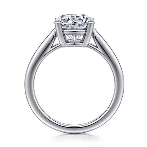 14K White Gold Round Solitaire Diamond Engagement Ring