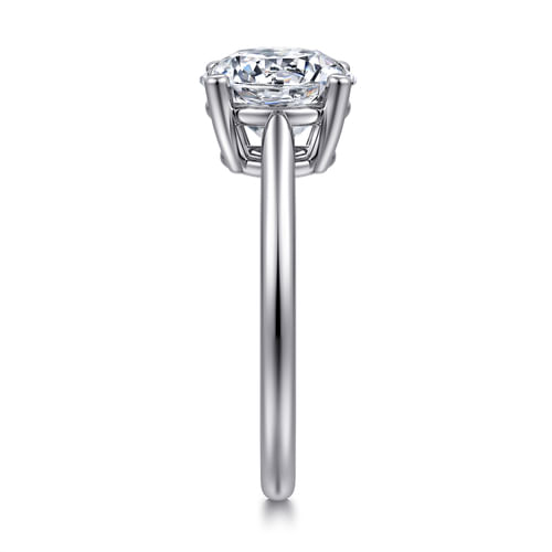 14K White Gold Round Solitaire Diamond Engagement Ring