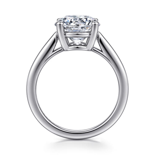 14K White Gold Round Solitaire Diamond Engagement Ring