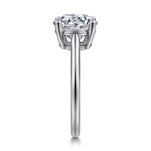 14K White Gold Round Solitaire Diamond Engagement Ring