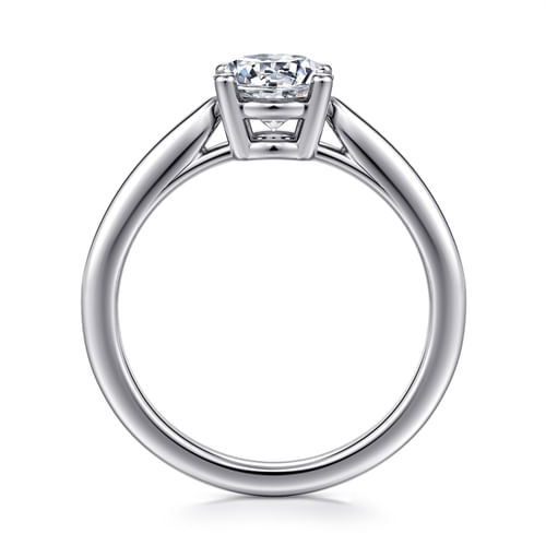 14K White Gold Round Solitaire Diamond Engagement Ring